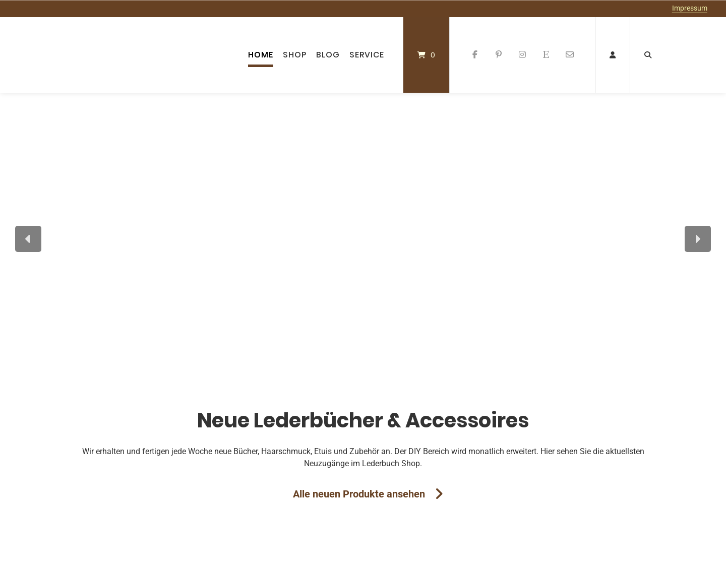 Aktuelle Website-Vorschau von Lederbuch .de - Schöne Lederbücher