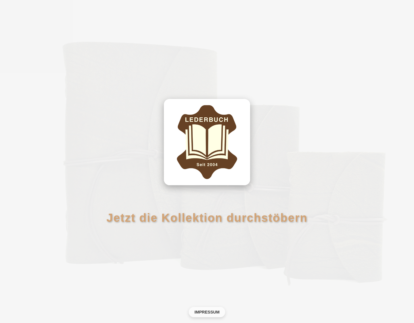 Aktuelle Website-Vorschau von Lederbücher - Von Hand gefertigt.