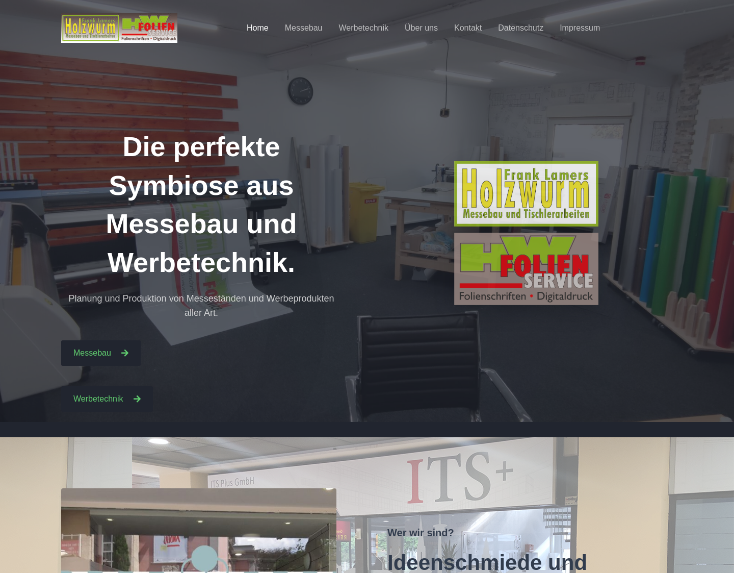 Aktuelle Website-Vorschau von Messebau Holzwurm