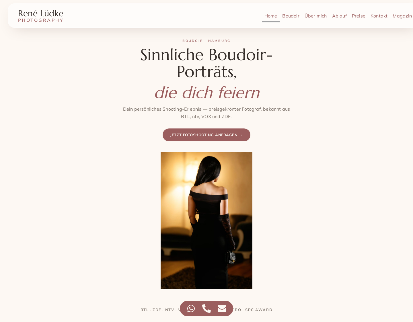 Aktuelle Website-Vorschau von Hochklassige Fotoshootings in Hamburg