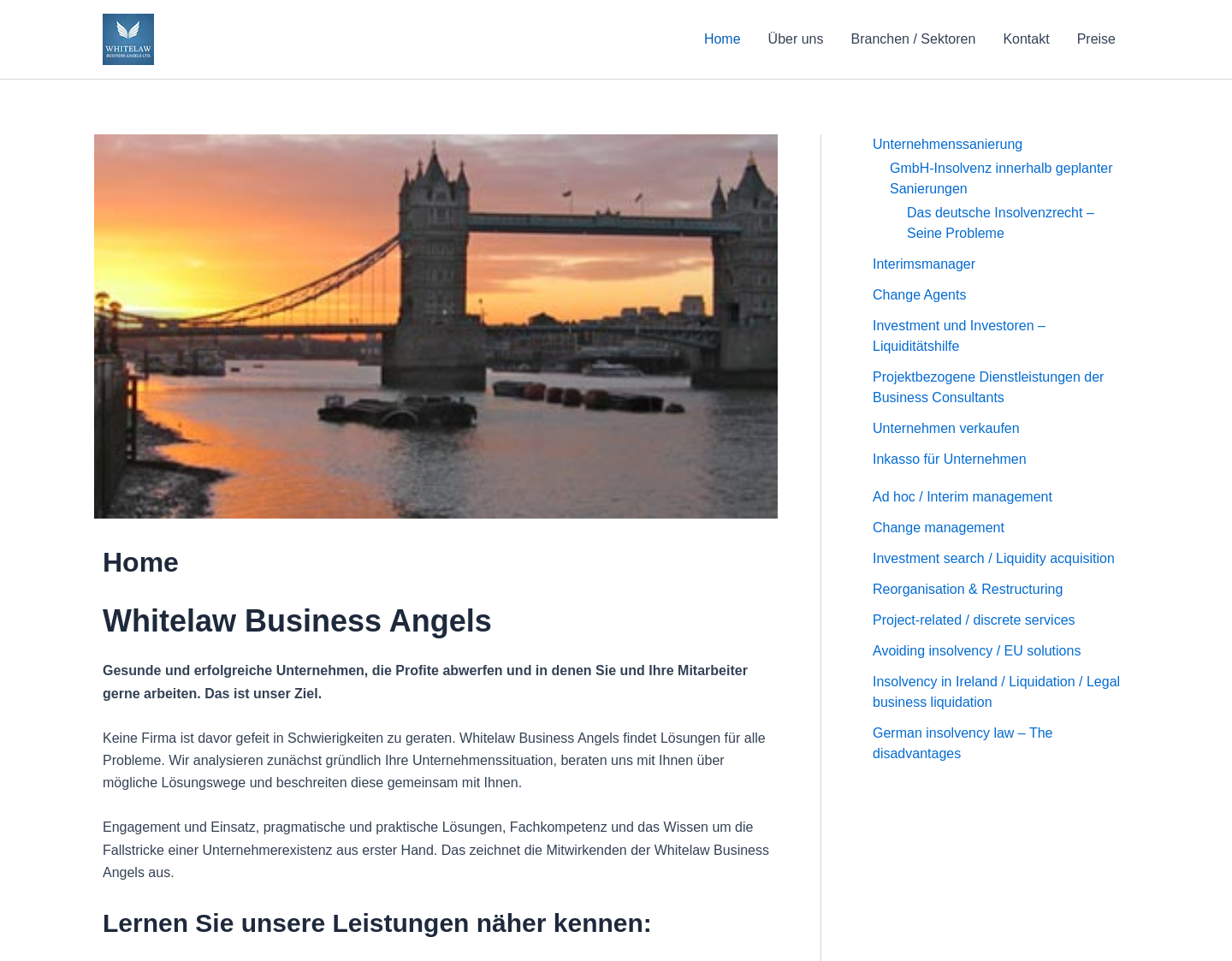Aktuelle Website-Vorschau von Insolvenz in England
