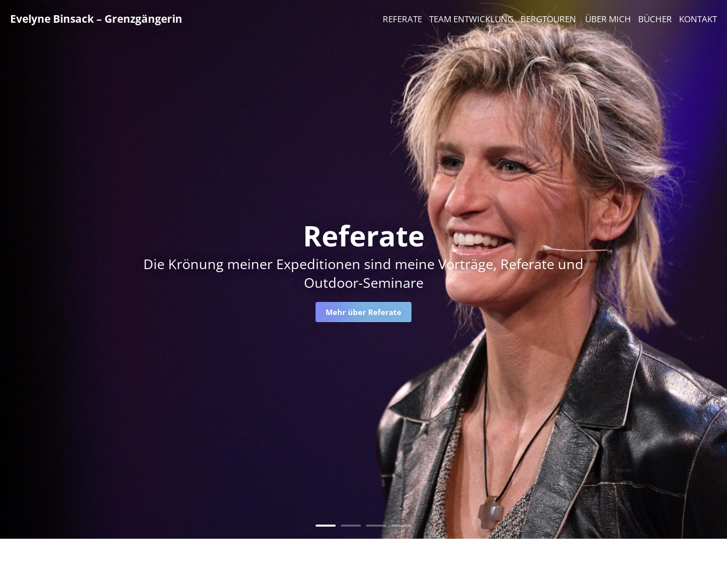 Aktuelle Website-Vorschau von Evelyne Binsack - www.binsack.ch