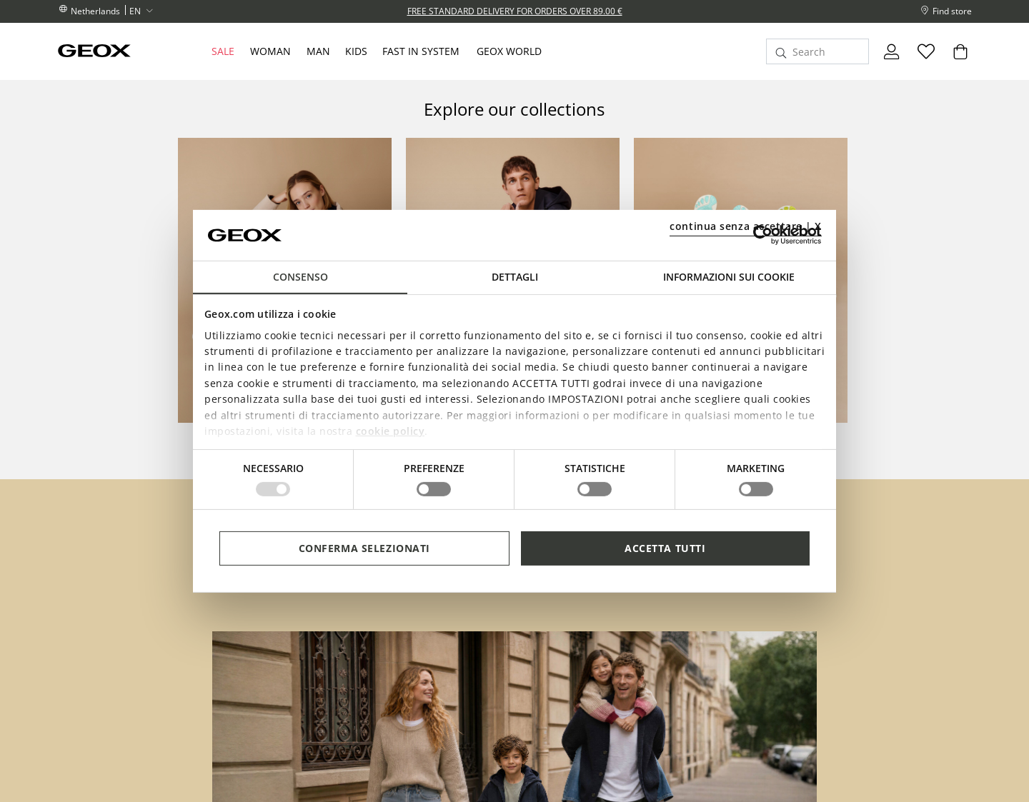 Aktuelle Website-Vorschau von Geox Respira Schuhe Onlineshop