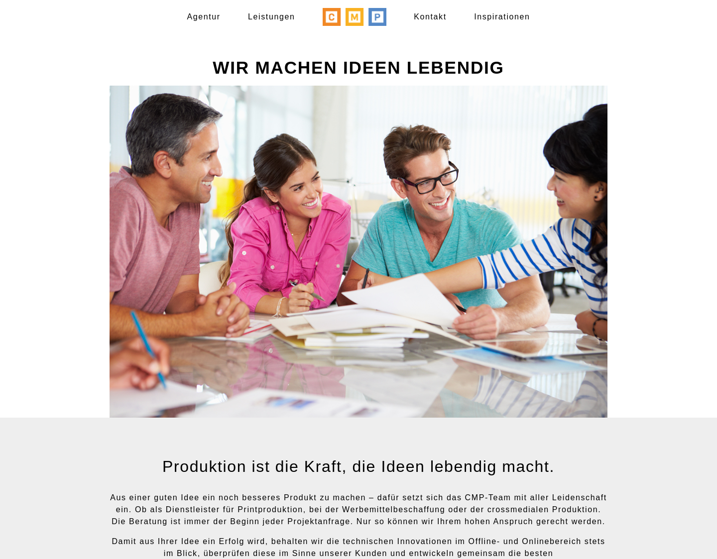 Aktuelle Website-Vorschau von Produktionsagentur in München
