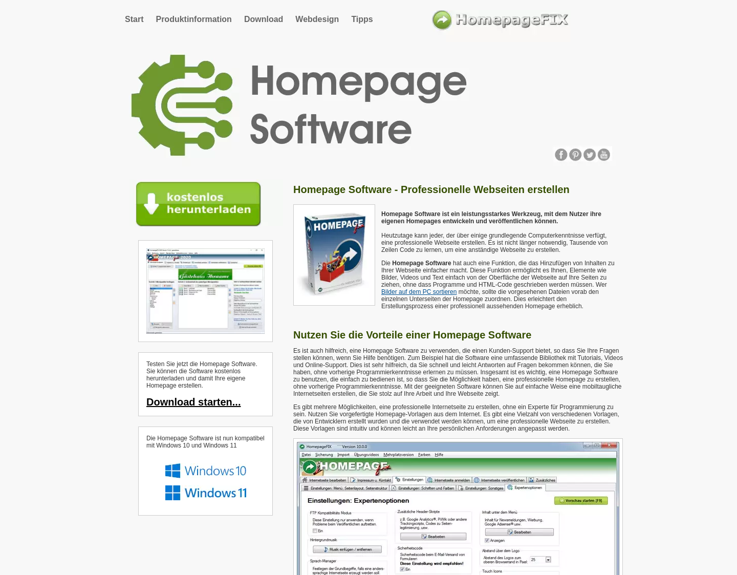 Aktuelle Website-Vorschau von Web Design Software