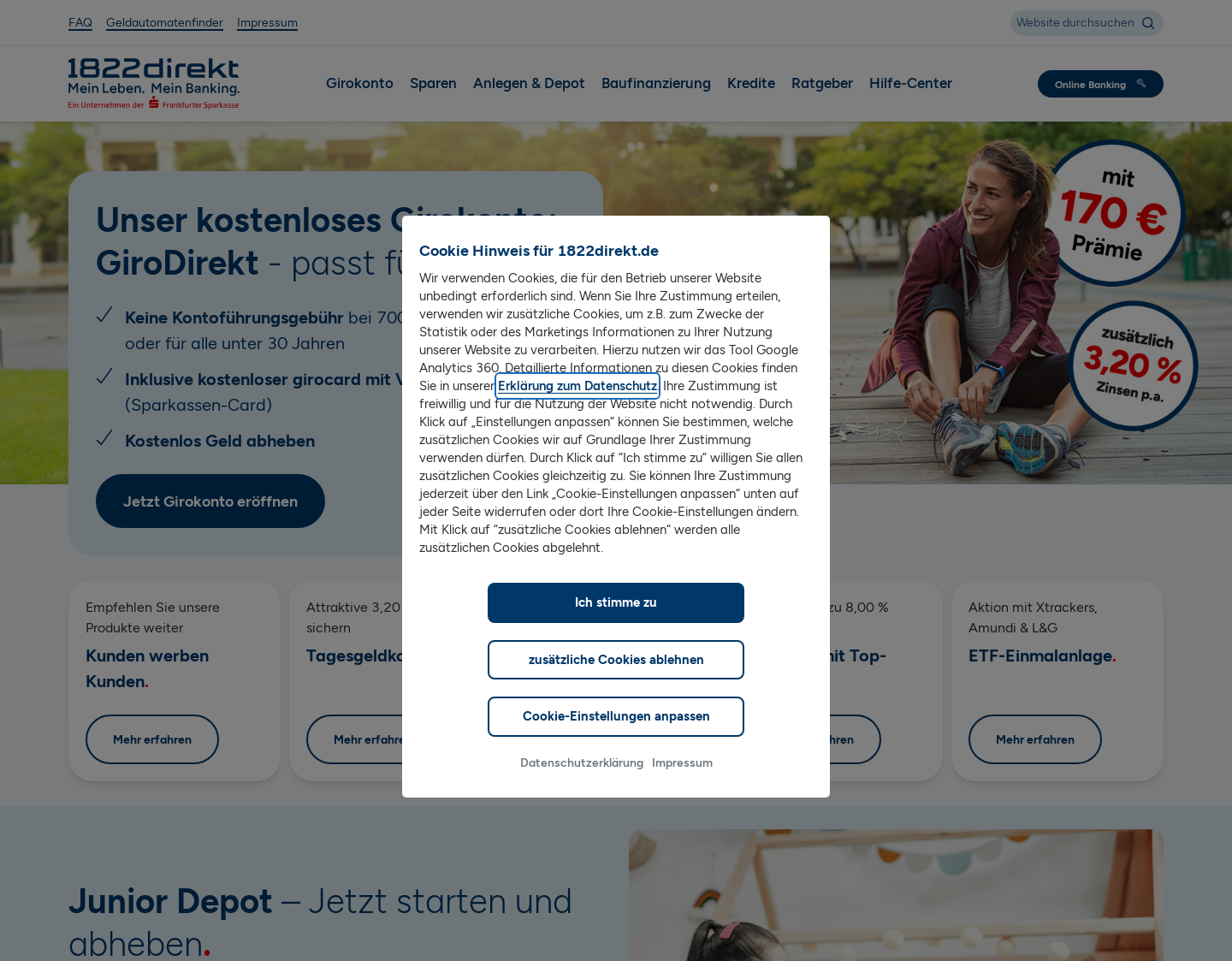 Aktuelle Website-Vorschau von Geld sparen und sicher anlegen