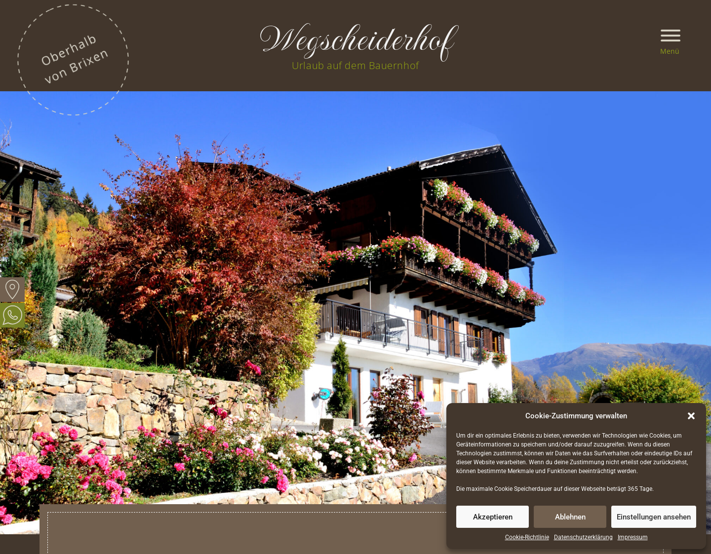 Aktuelle Website-Vorschau von Wegscheiderhof bei Brixen