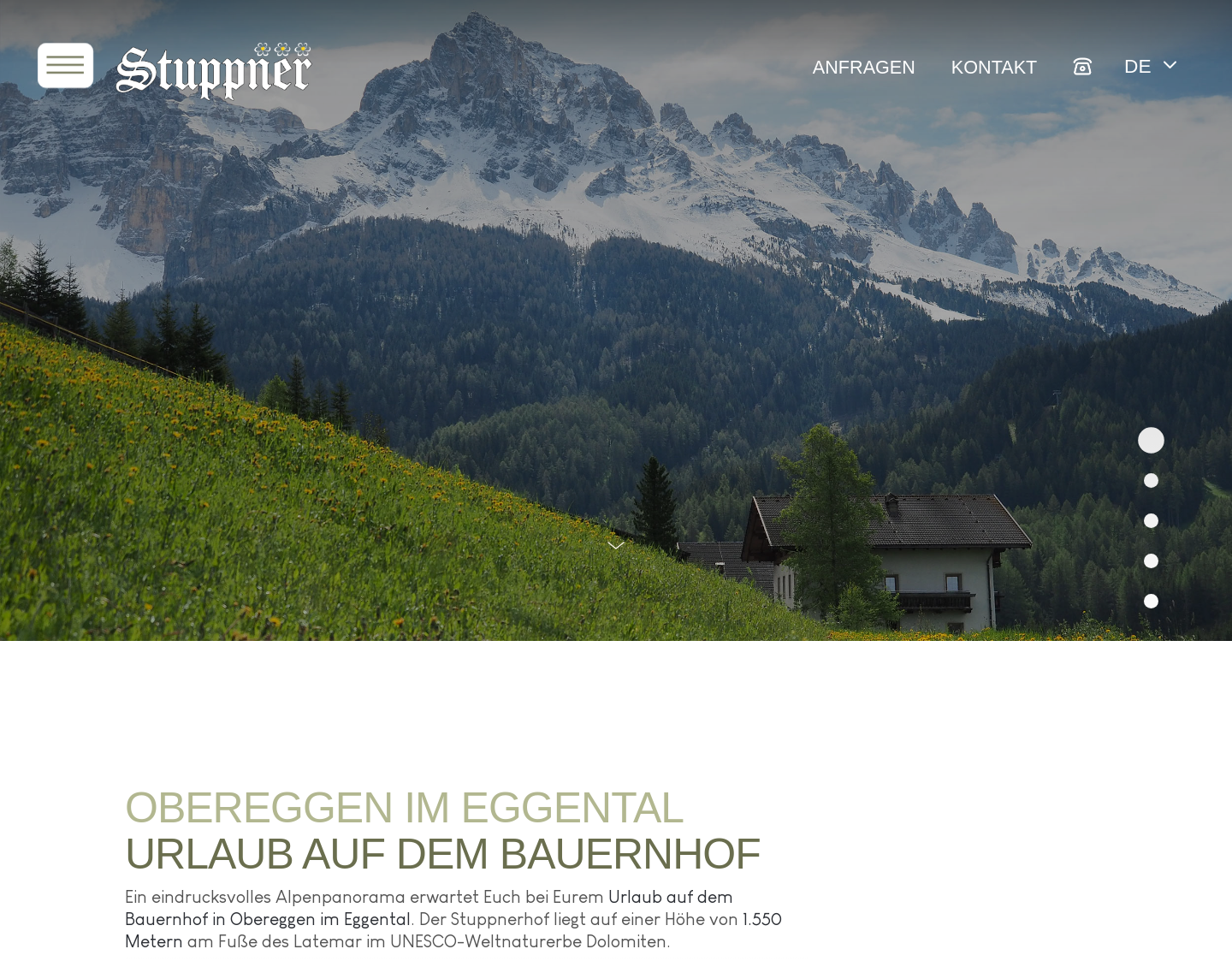 Aktuelle Website-Vorschau von Bauernhofurlaub am Stuppnerhof