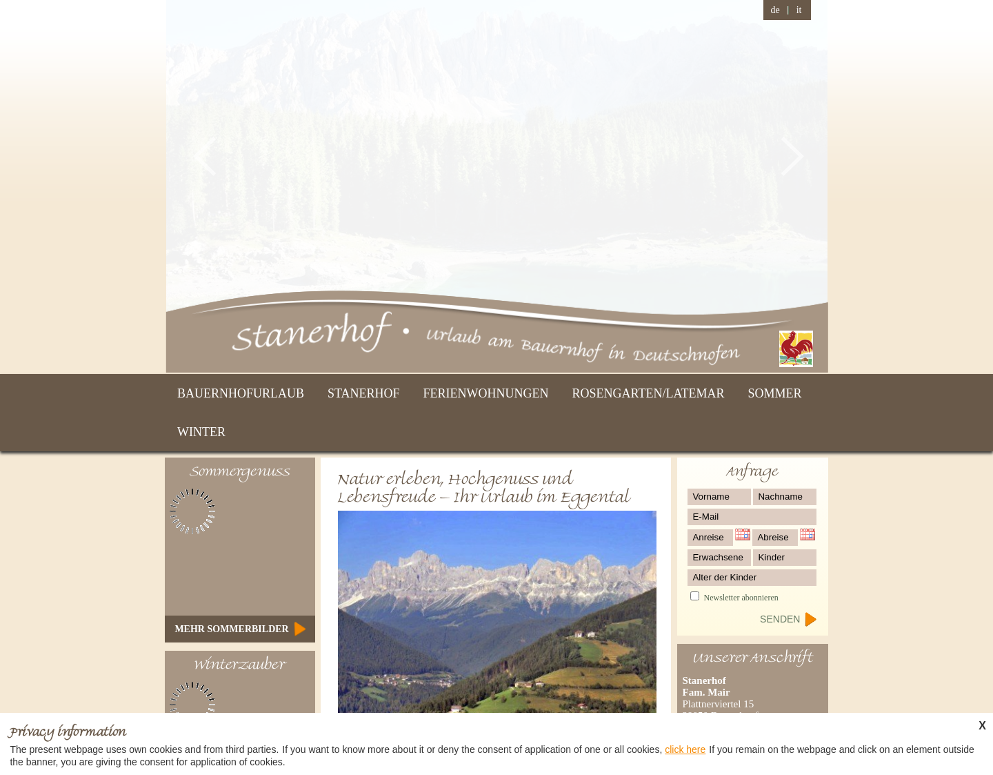 Aktuelle Website-Vorschau von Ferienwohnung in Deutschnofen