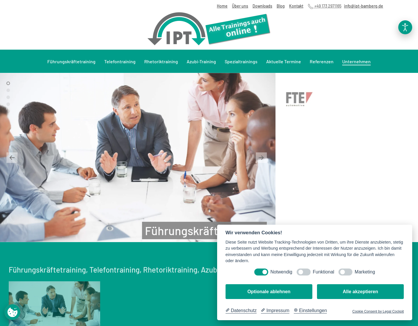Aktuelle Website-Vorschau von IPT Institut f. PsychologieTransfer