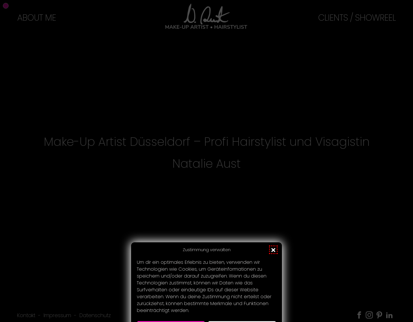 Aktuelle Website-Vorschau von Natalie Aust Visagistin Düsseldorf