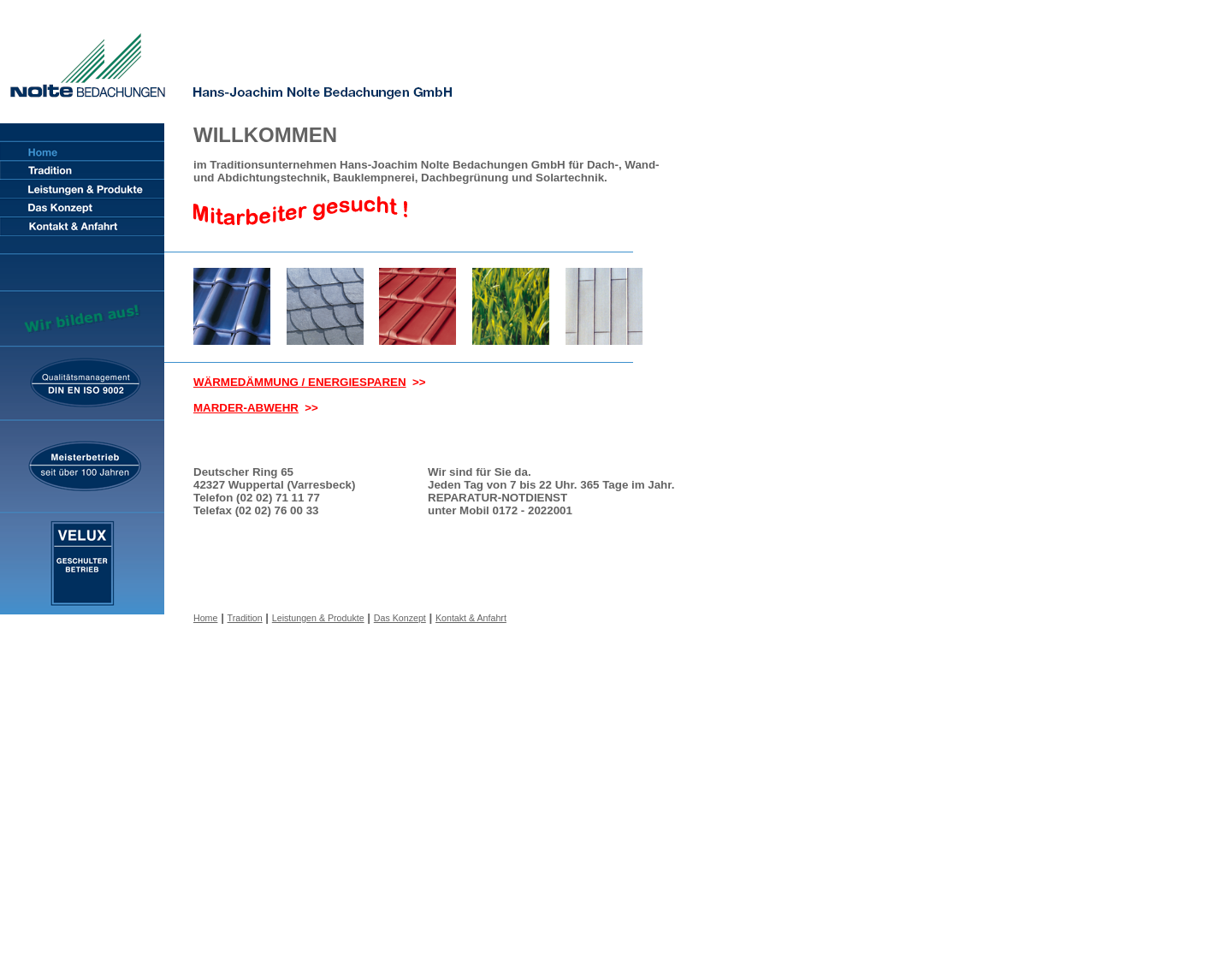 Aktuelle Website-Vorschau von Hans-Joachim Nolte Bedachungen GmbH