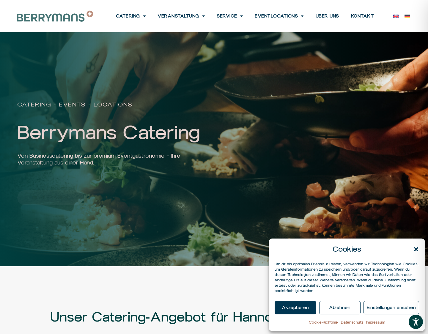 Aktuelle Website-Vorschau von Der Caterer aus Niedersachsen - Berrymans