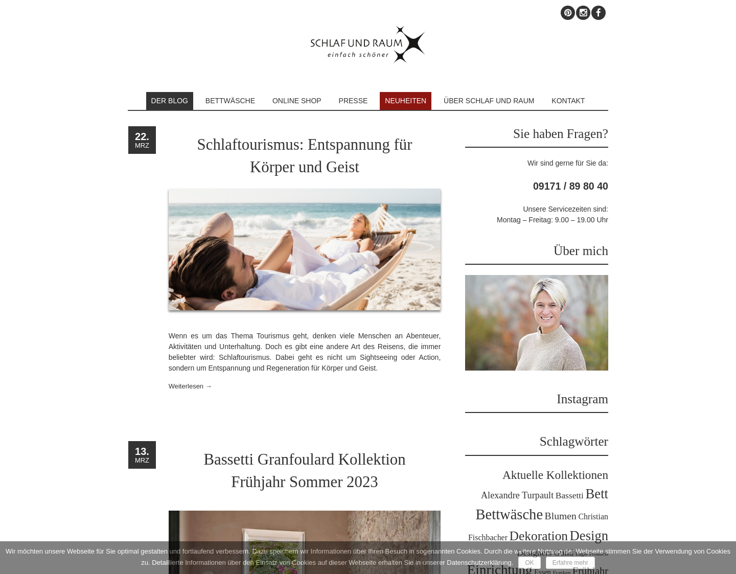 Aktuelle Website-Vorschau von Schlaf und Raum ? einfach schöner