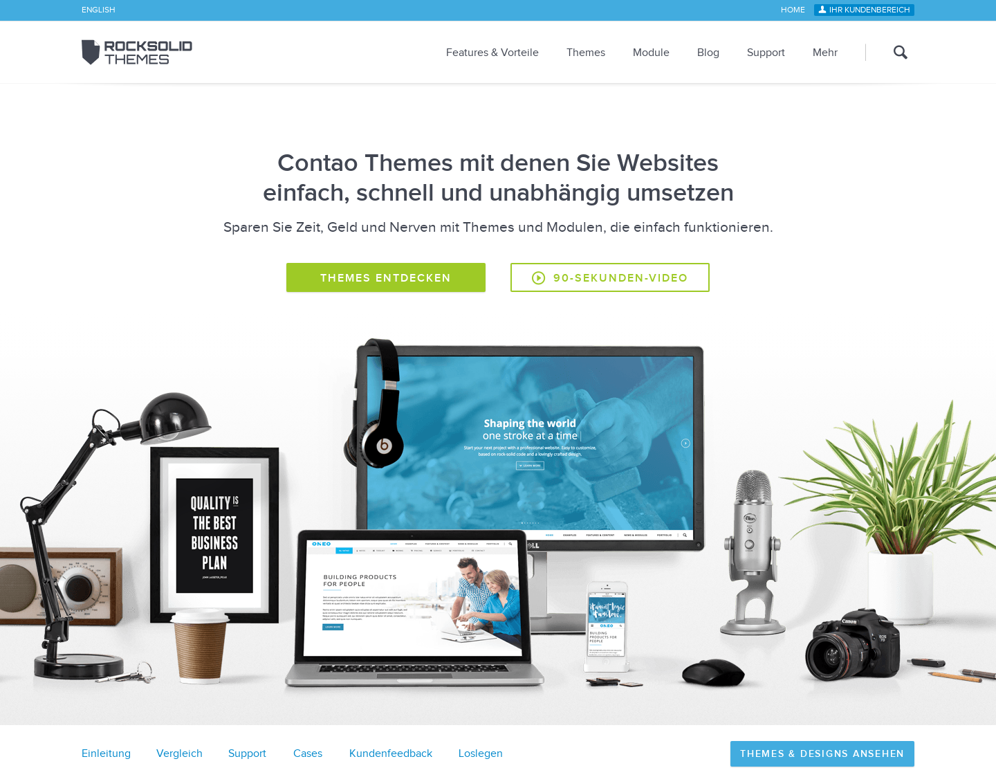 Aktuelle Website-Vorschau von RockSolid Contao Themes & Templates