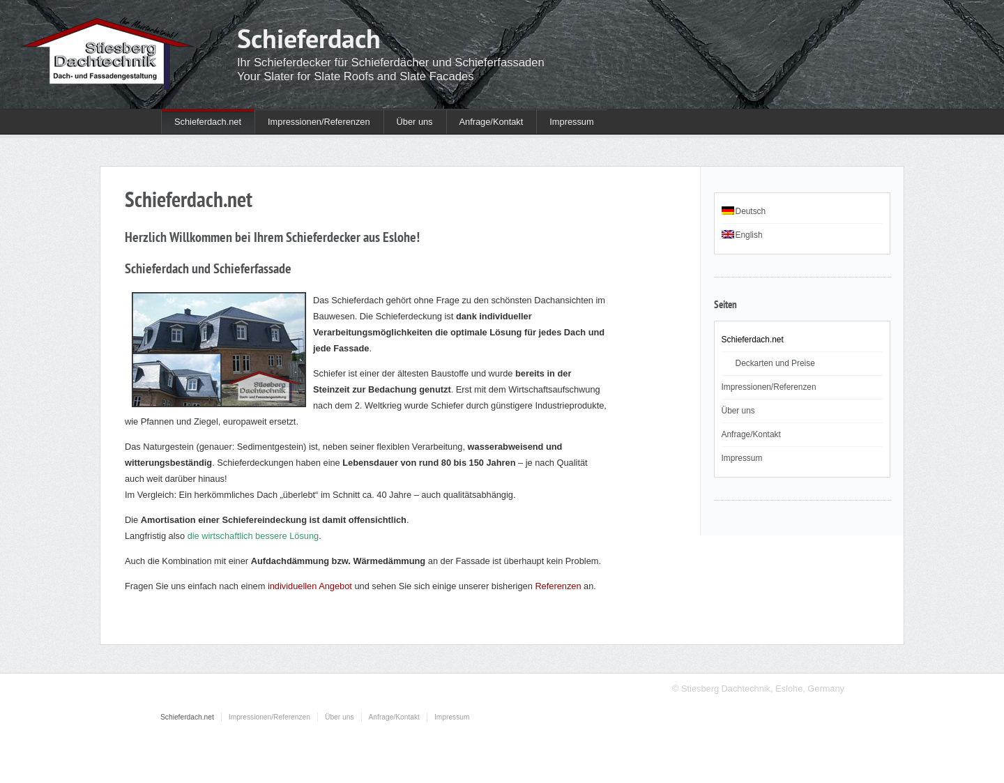 Aktuelle Website-Vorschau von Schöne Schieferdächer und Fassaden