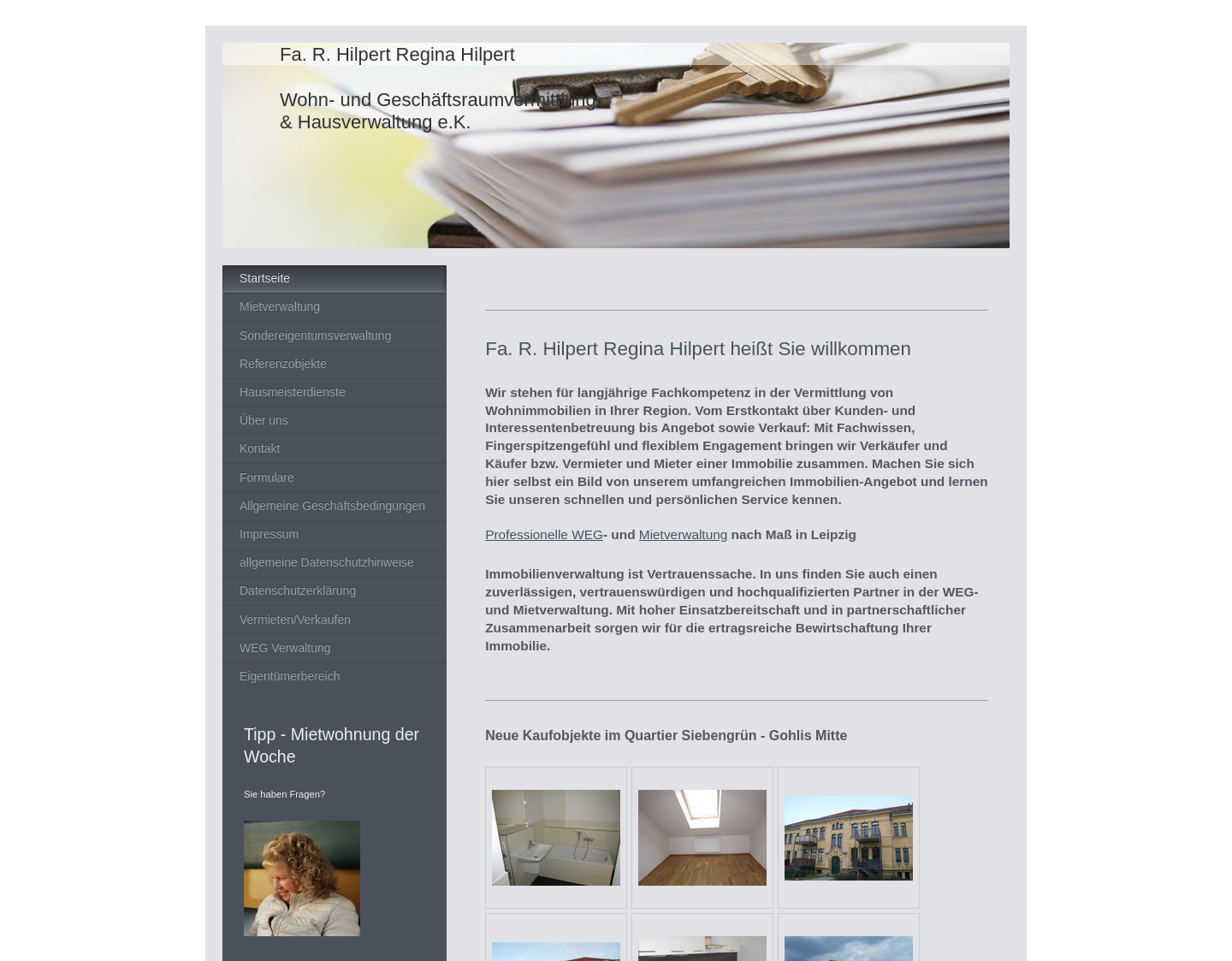 Aktuelle Website-Vorschau von Fa. R. Hilpert