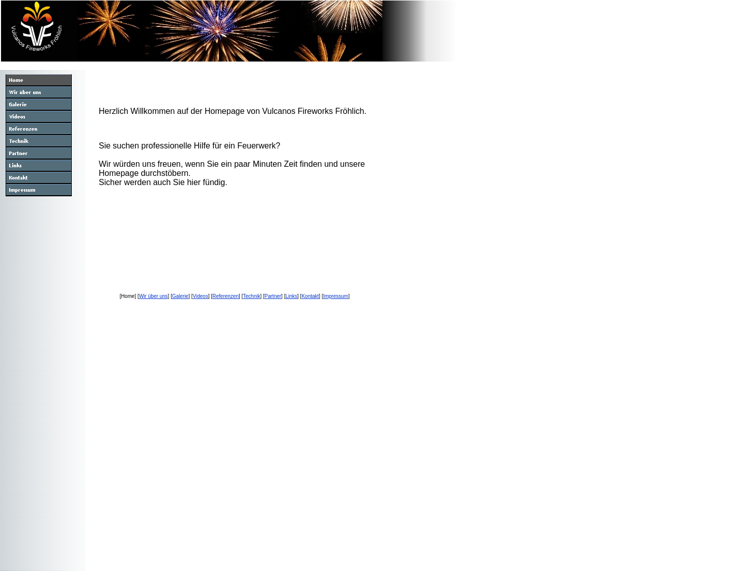 Aktuelle Website-Vorschau von Vulcanos Fireworks Fröhlich