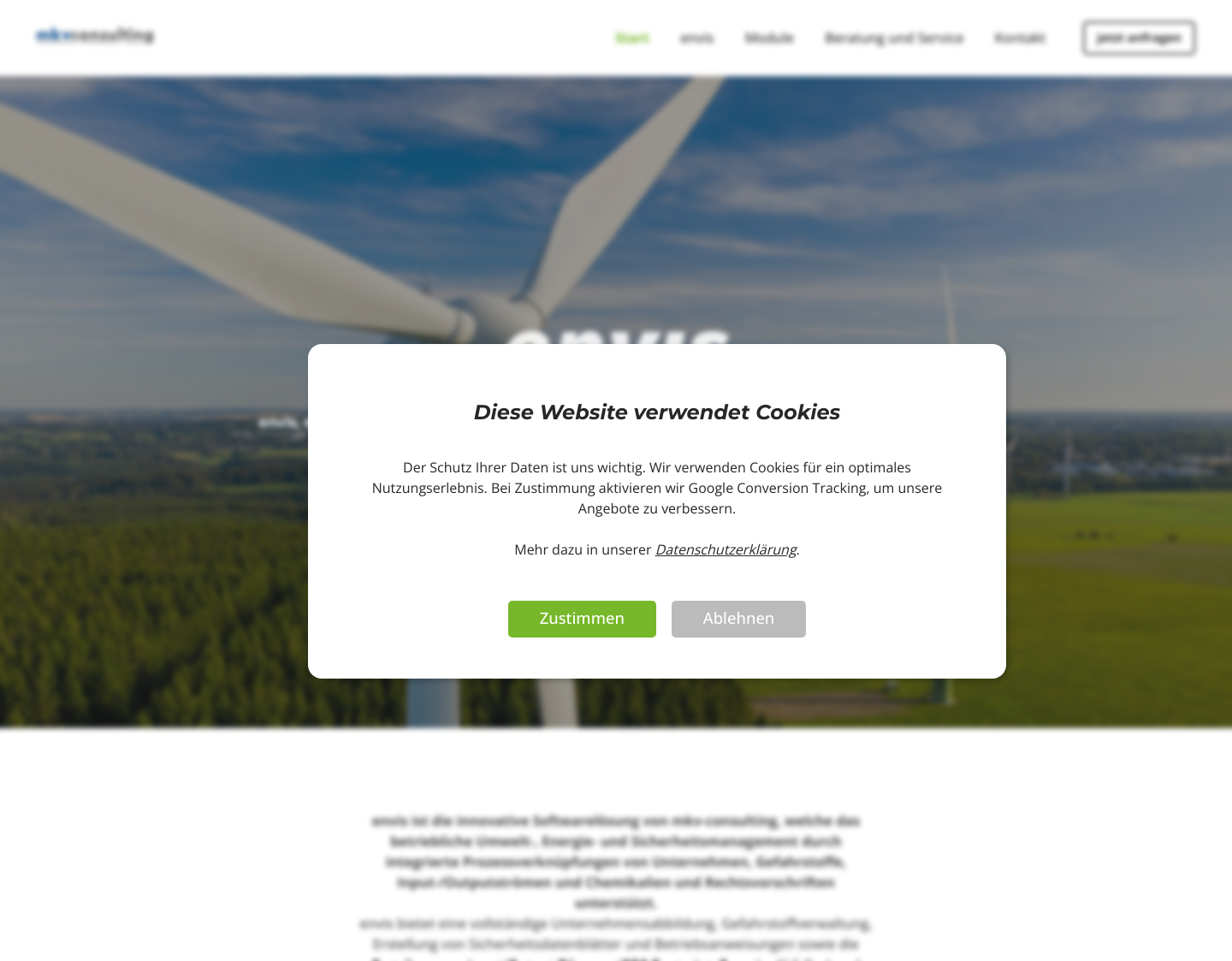 Aktuelle Website-Vorschau von Betriebliches Umweltmanagement