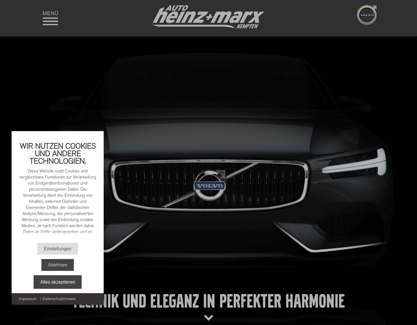 Aktuelle Website-Vorschau von Autohaus Heinz + Marx - Ihr Volvo Servicepartner i