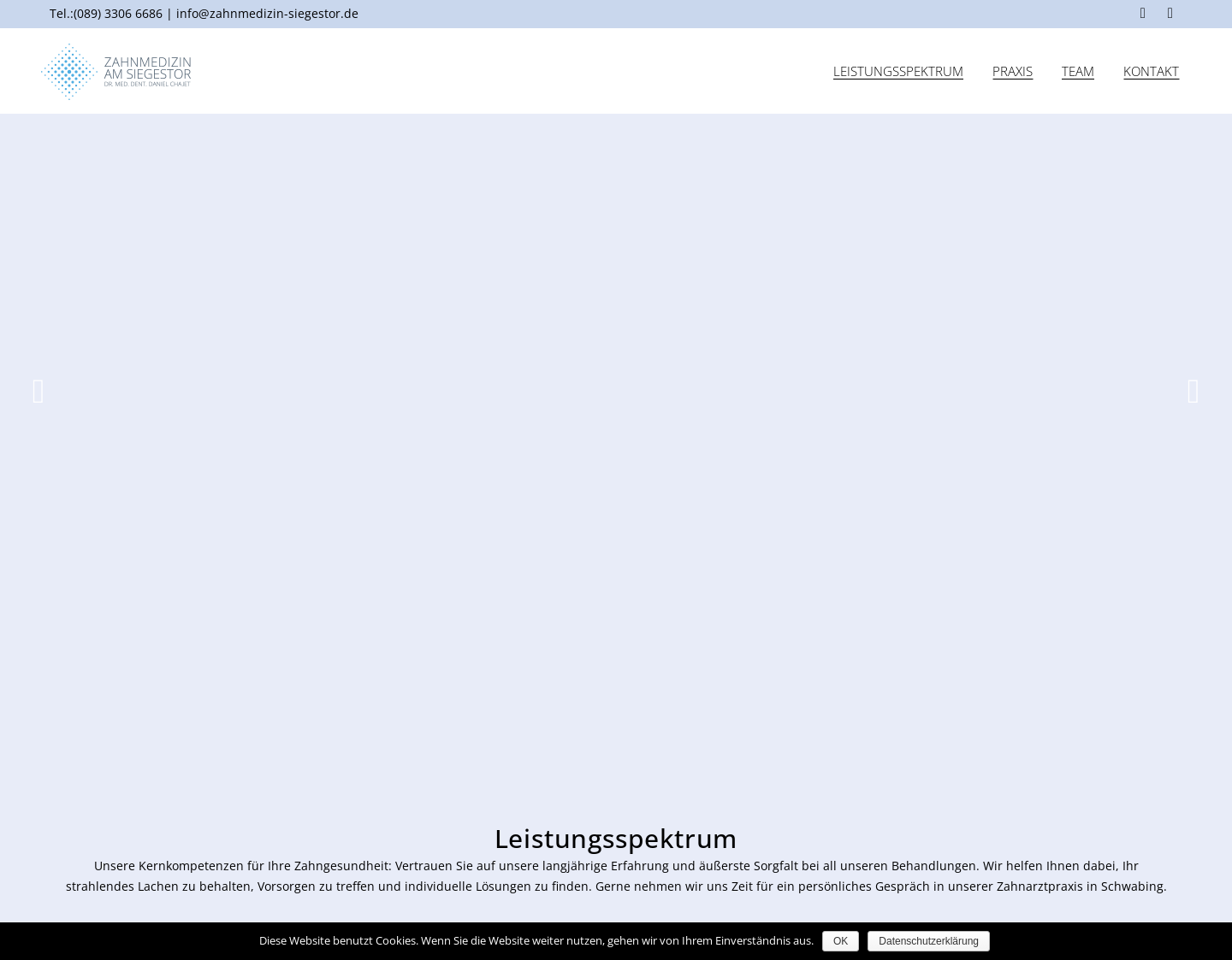 Aktuelle Website-Vorschau von Zahnarztpraxis am Siegestor