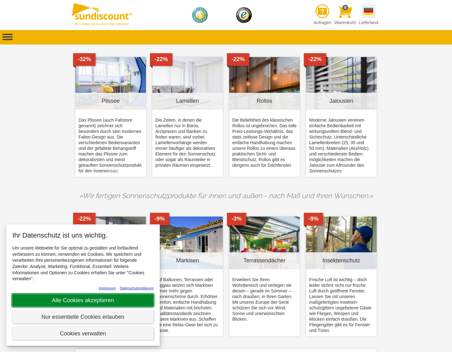 Aktuelle Website-Vorschau von Sonnenschutz Technologie GmbH