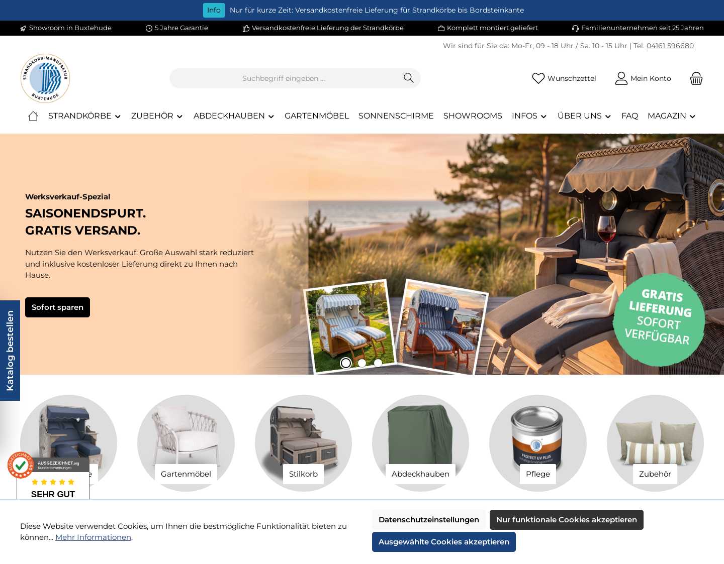 Aktuelle Website-Vorschau von Die Strandkorbprofis GmbH