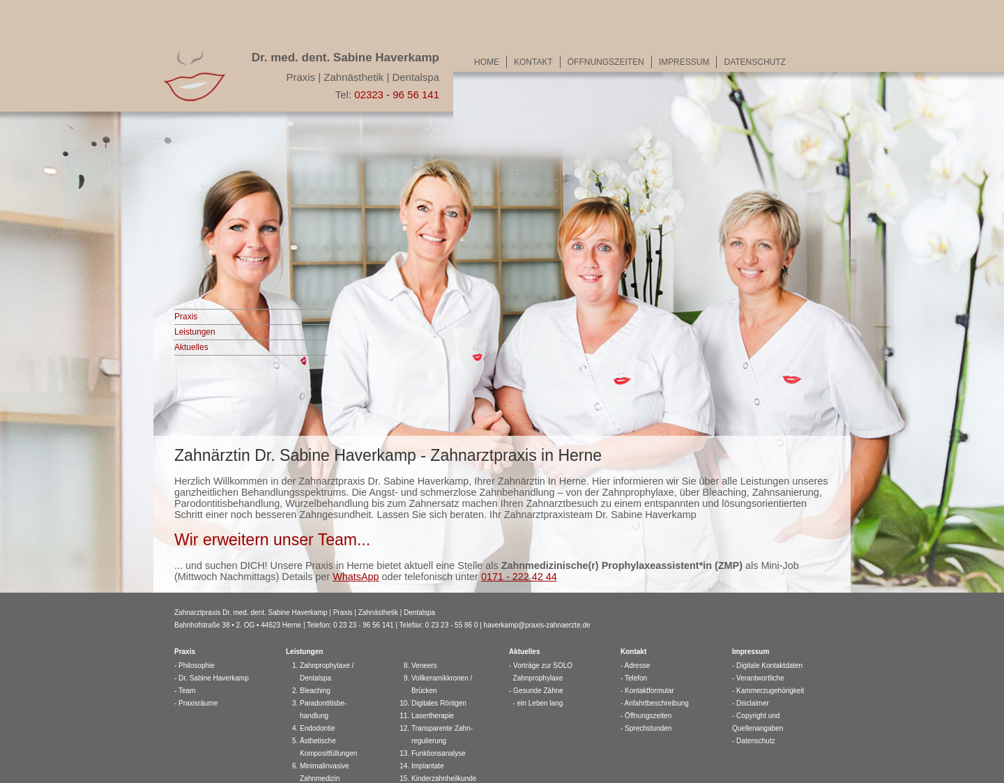 Aktuelle Website-Vorschau von Zahnarztpraxis Herne ? Dr. Sabine H
