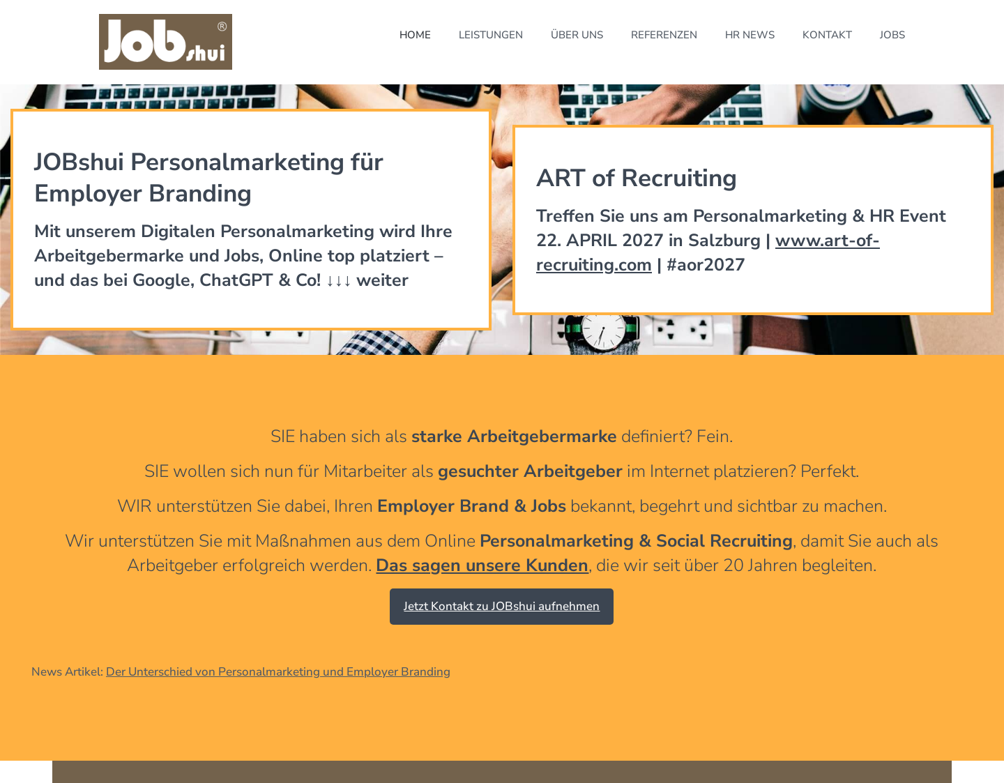 Aktuelle Website-Vorschau von JOBshui Personalmanagement