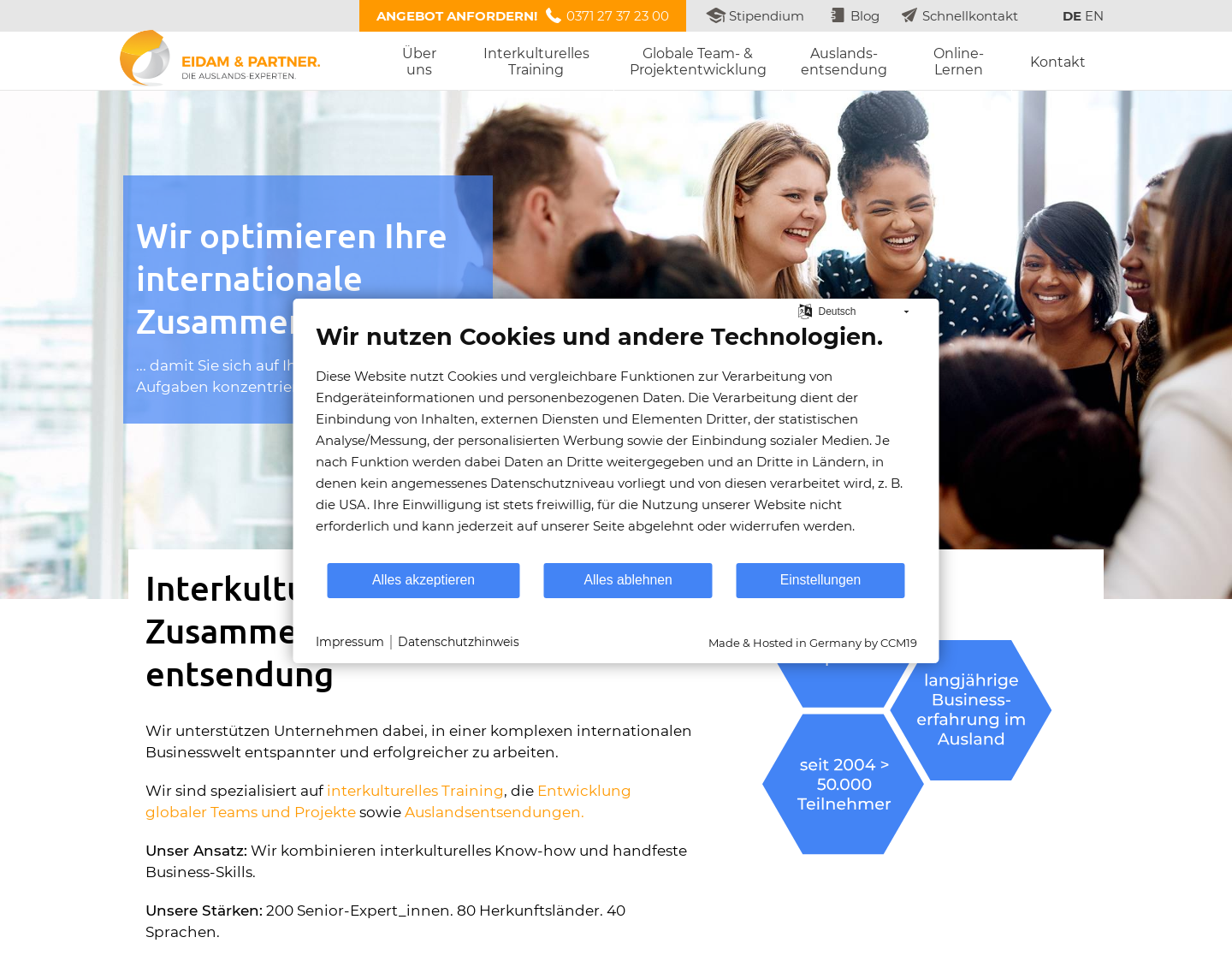 Aktuelle Website-Vorschau von Eidam & Partner
