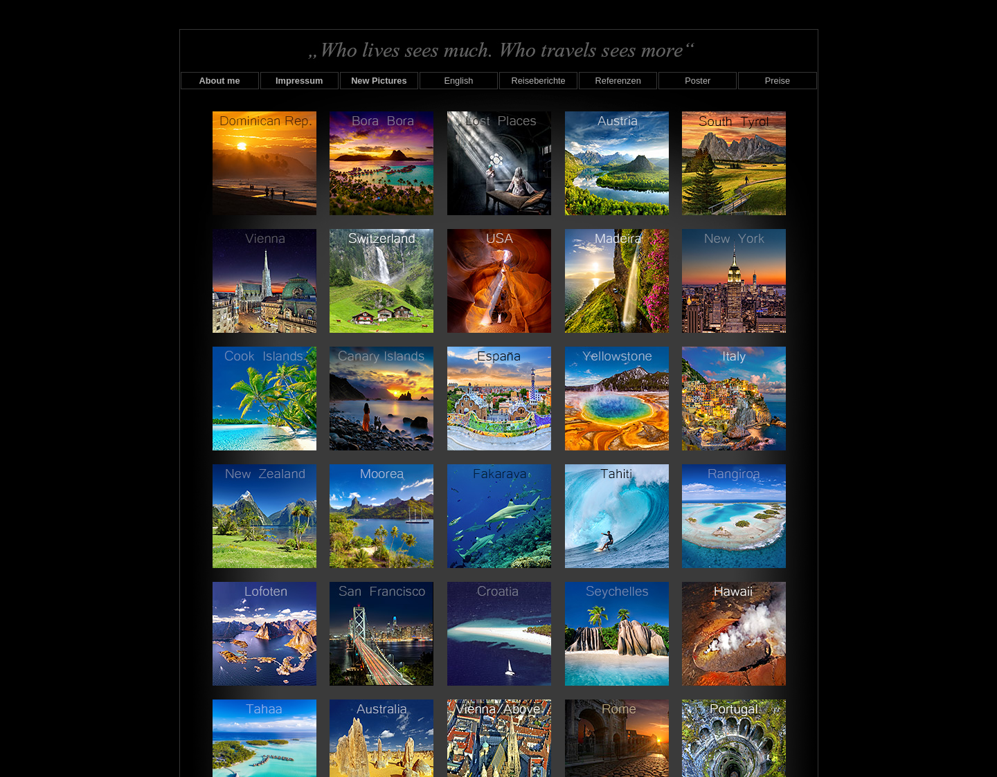 Aktuelle Website-Vorschau von Fotogalerie mit Reiseberichten