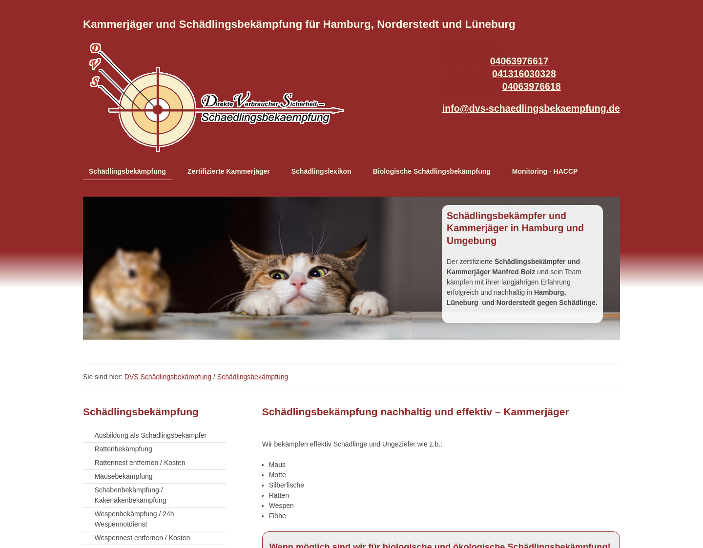 Aktuelle Website-Vorschau von DVS-Schädlingsbekämpfung ? Hamburg
