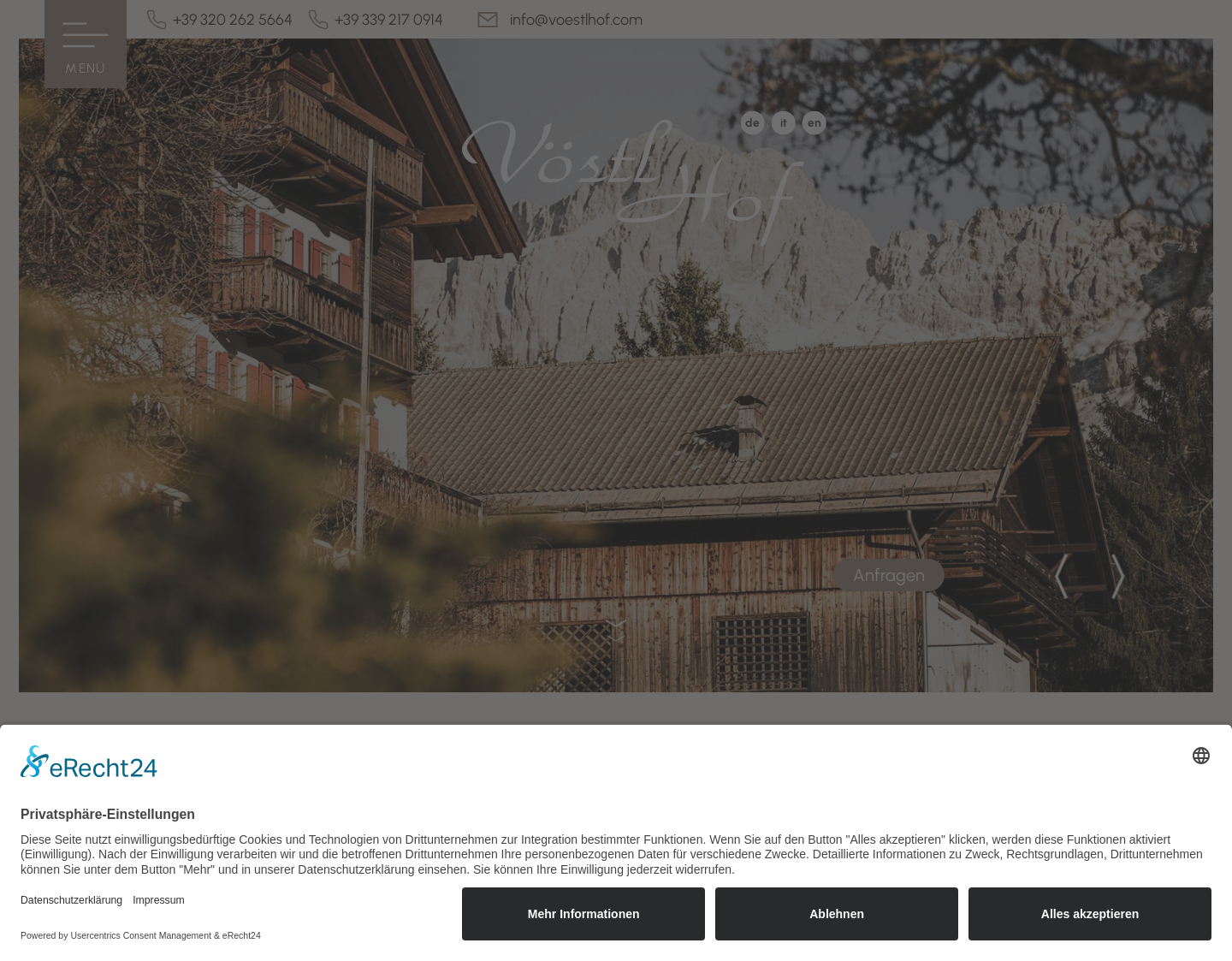 Aktuelle Website-Vorschau von Urlau am Vöstlhofb im Eggental