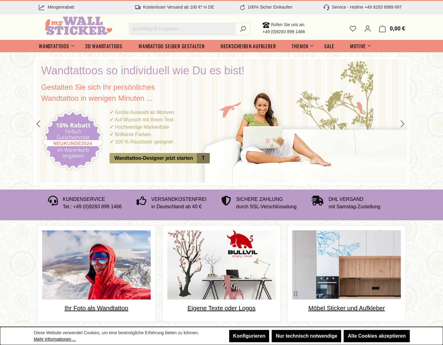 Aktuelle Website-Vorschau von My-Wallsticker, individuell wie Sie