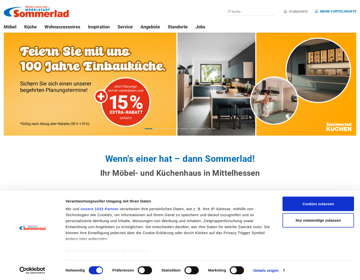 Aktuelle Website-Vorschau von Möbelstadt Sommerlad