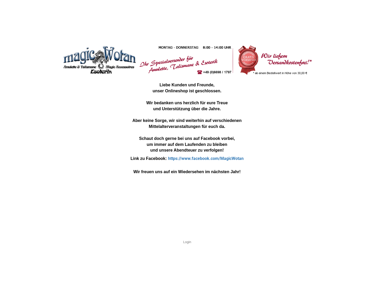 Aktuelle Website-Vorschau von Ihr Magie-Versand für Amulette