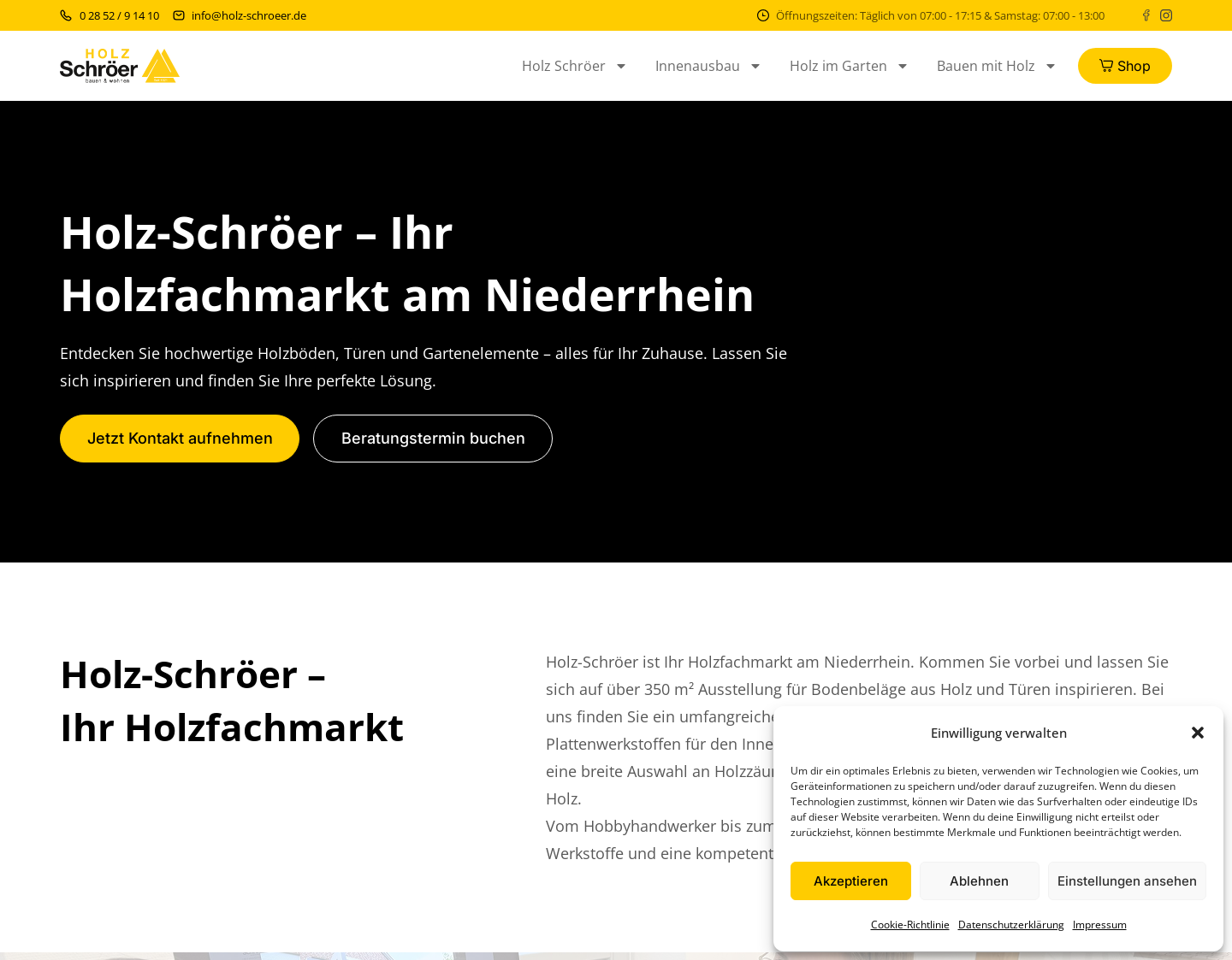 Aktuelle Website-Vorschau von Profi Holzfachmarkt
