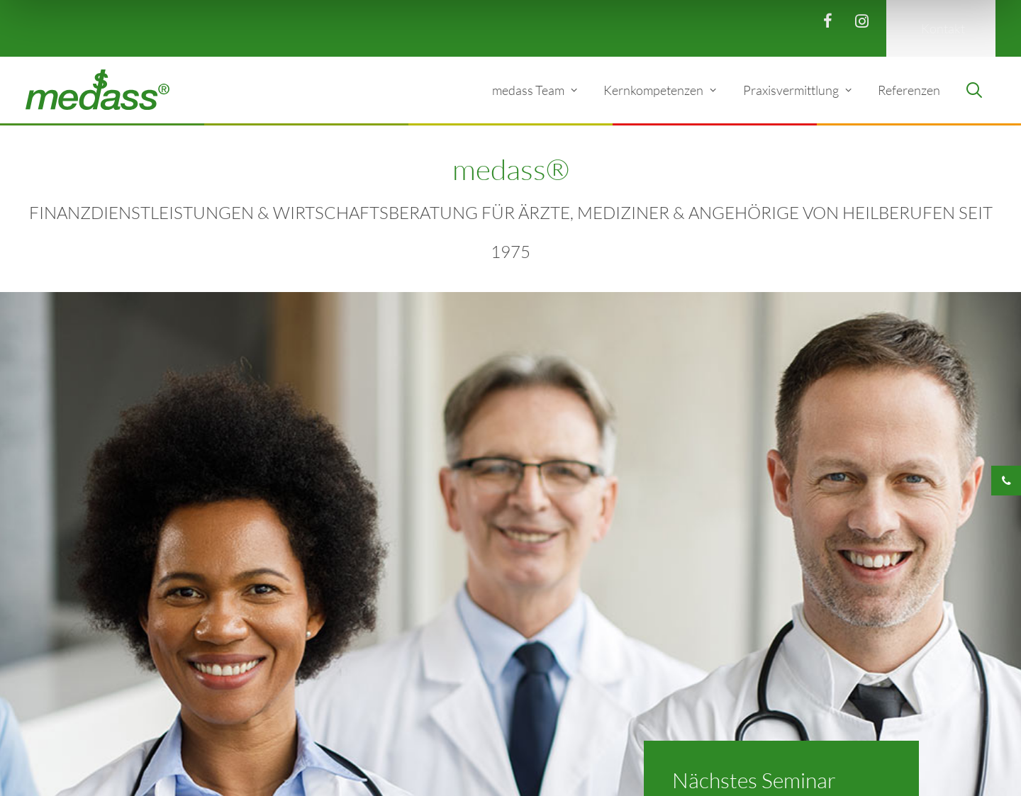 Aktuelle Website-Vorschau von Medass- Praxisbörse