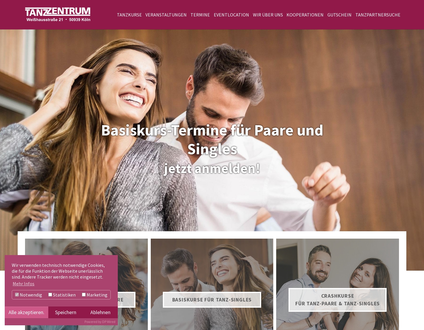 Aktuelle Website-Vorschau von Tanzzentrum Weißhausstraße