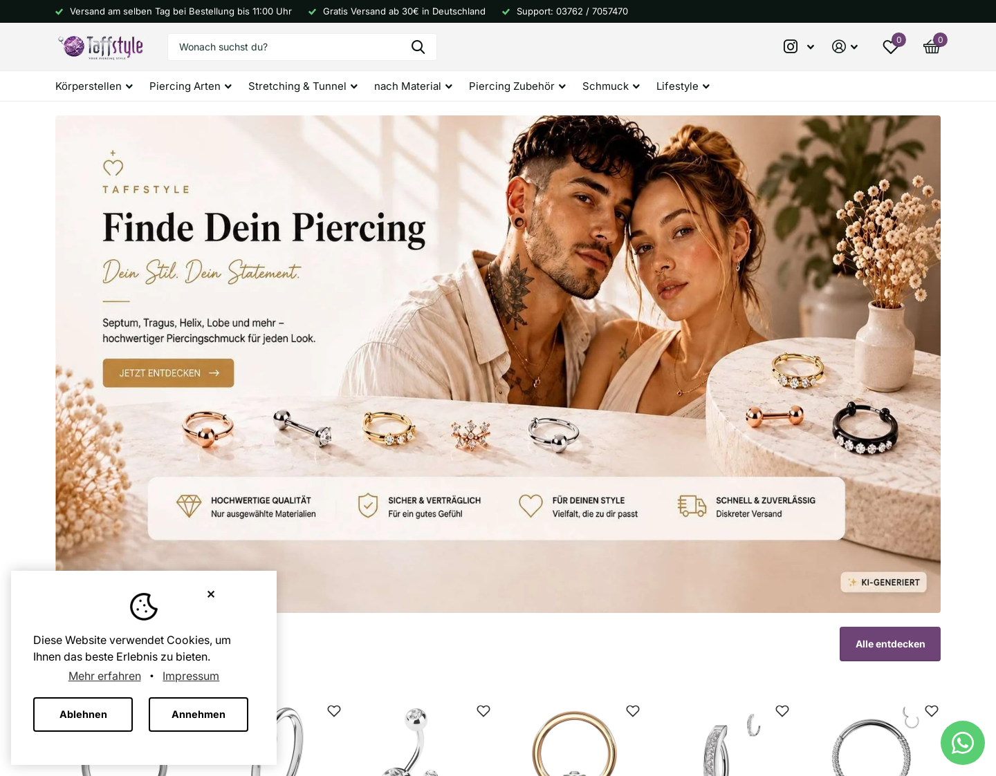 Aktuelle Website-Vorschau von Bauchnabelpiercing