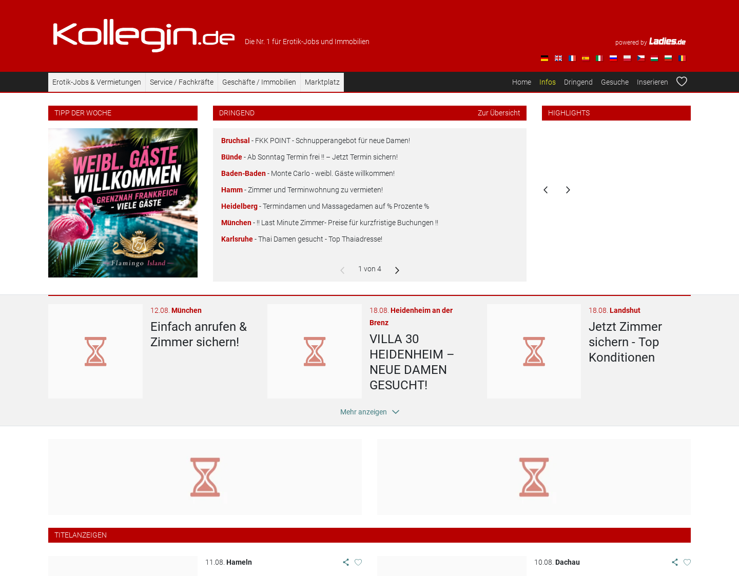 Aktuelle Website-Vorschau von Kollegin.de Erotik Fachportal
