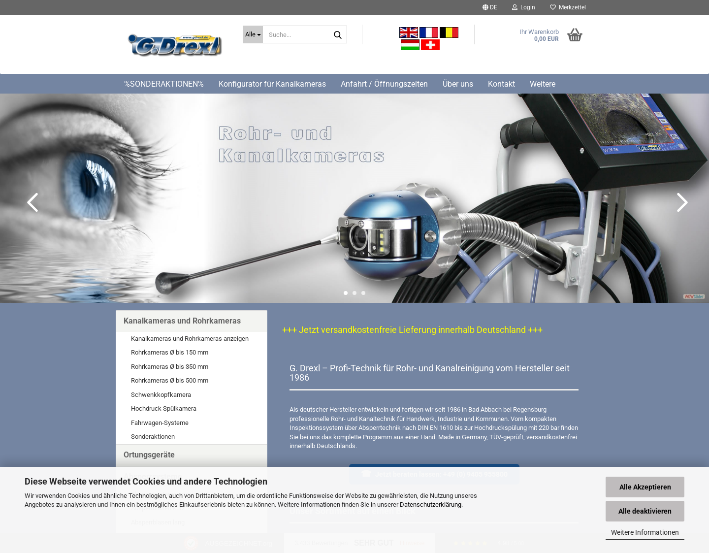 Aktuelle Website-Vorschau von Kanal reinigen
