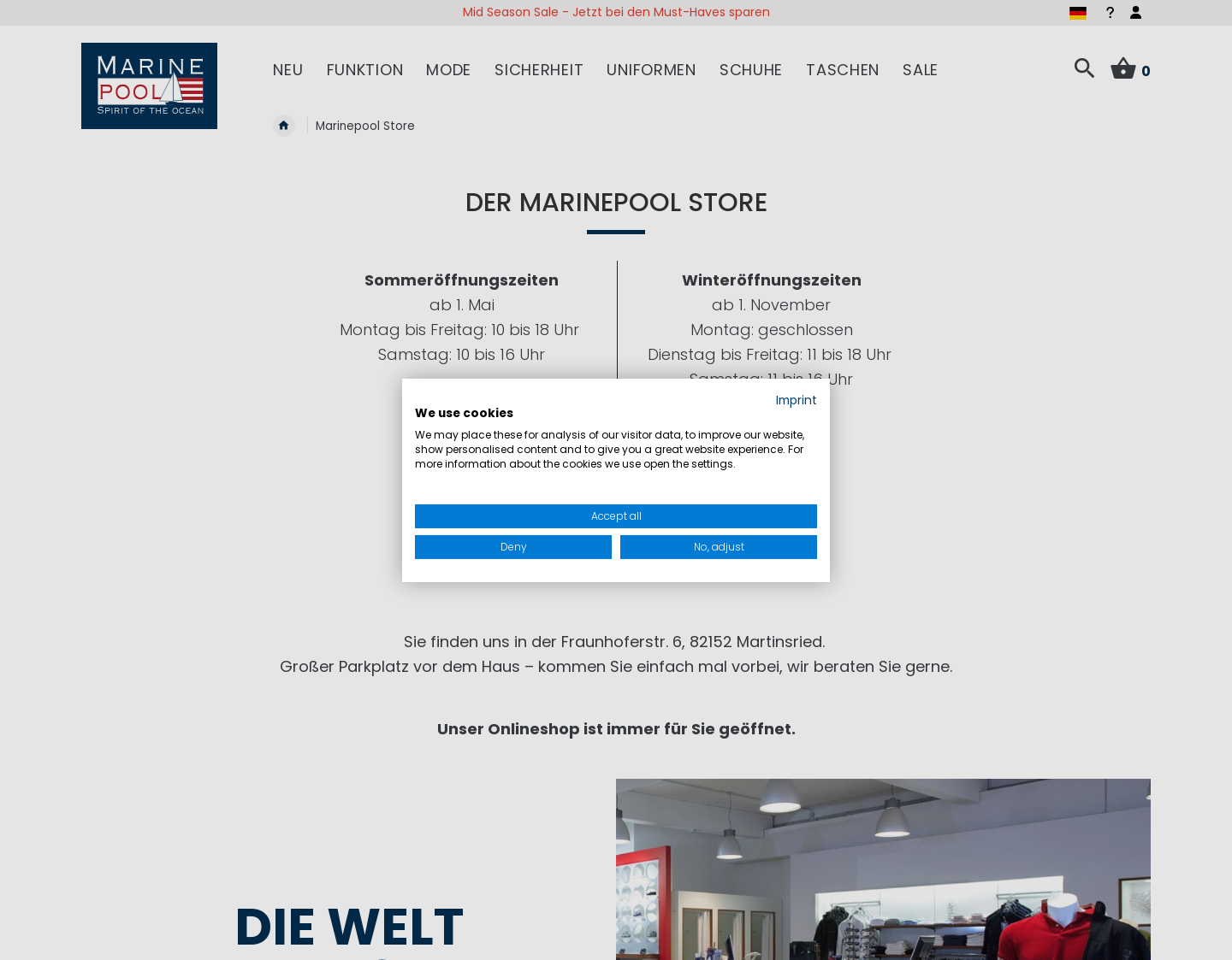Aktuelle Website-Vorschau von Marine Store 2000