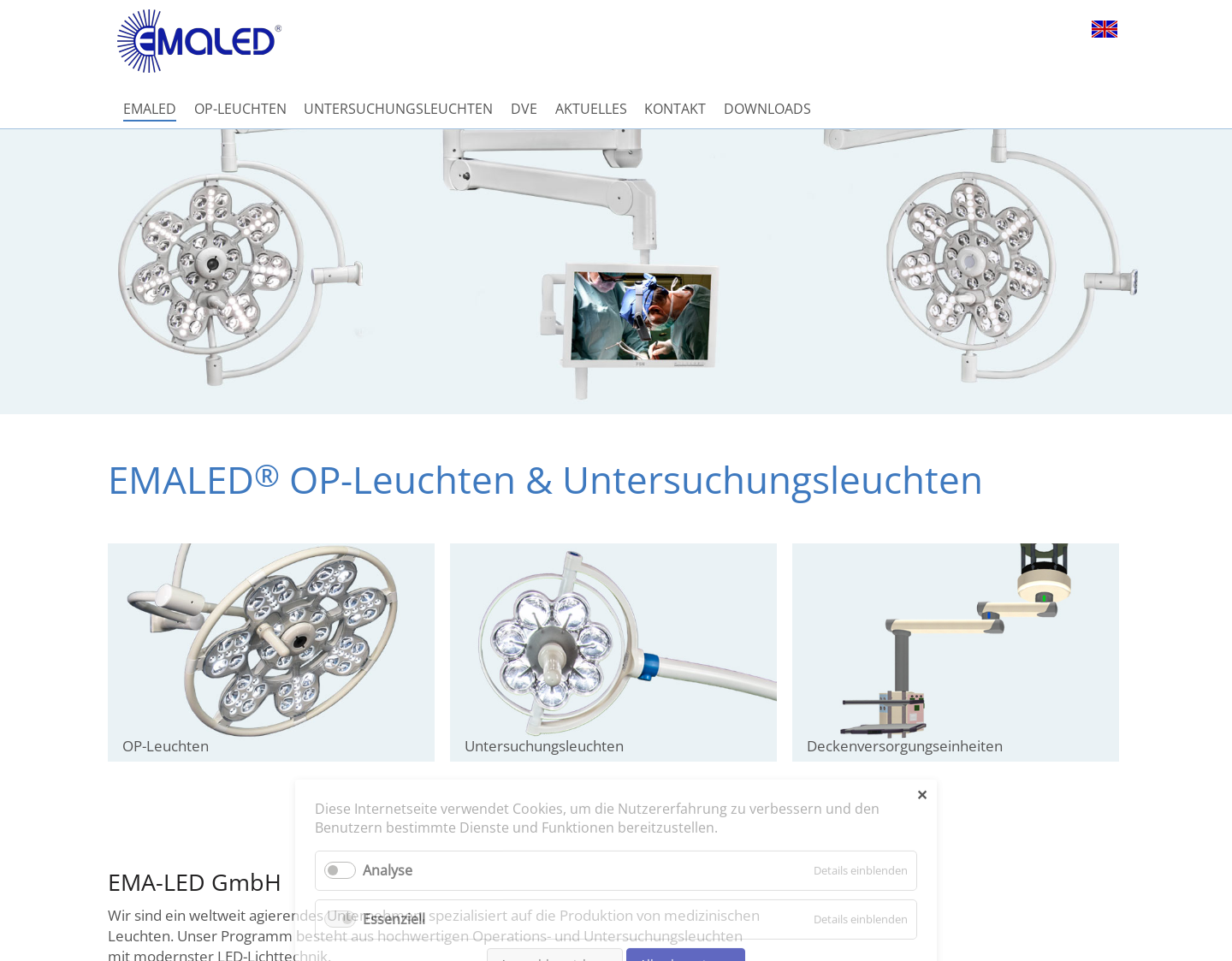 Aktuelle Website-Vorschau von Medizinische Leuchten Emaled