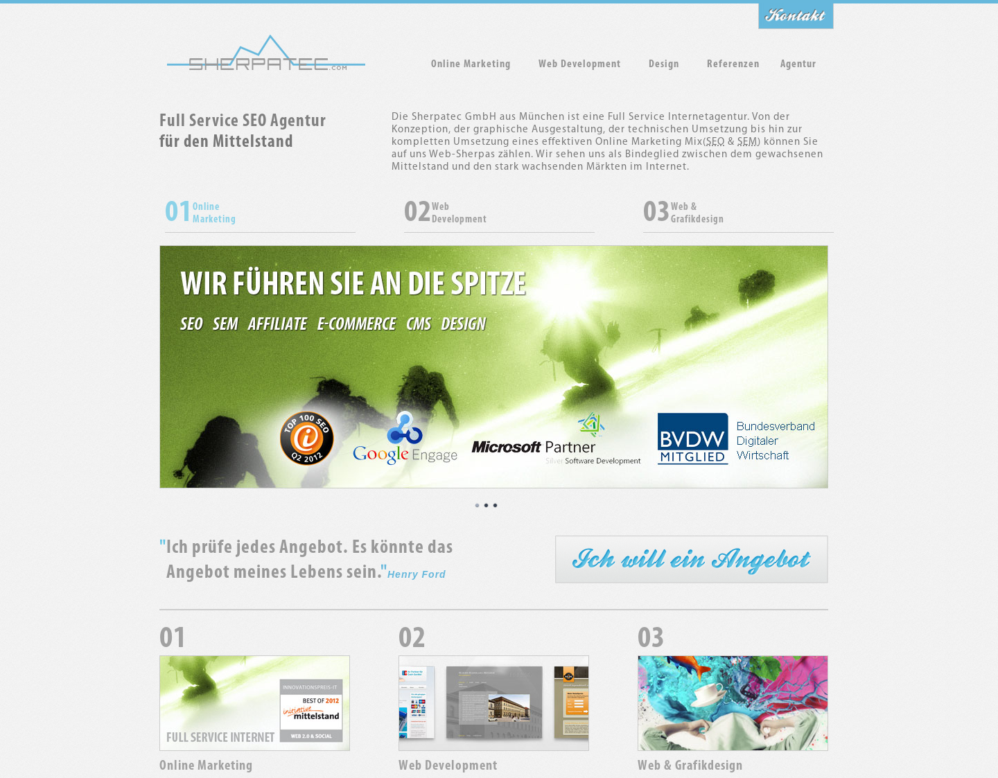 Aktuelle Website-Vorschau von Weltweit agierende Webagentur Sherpatec