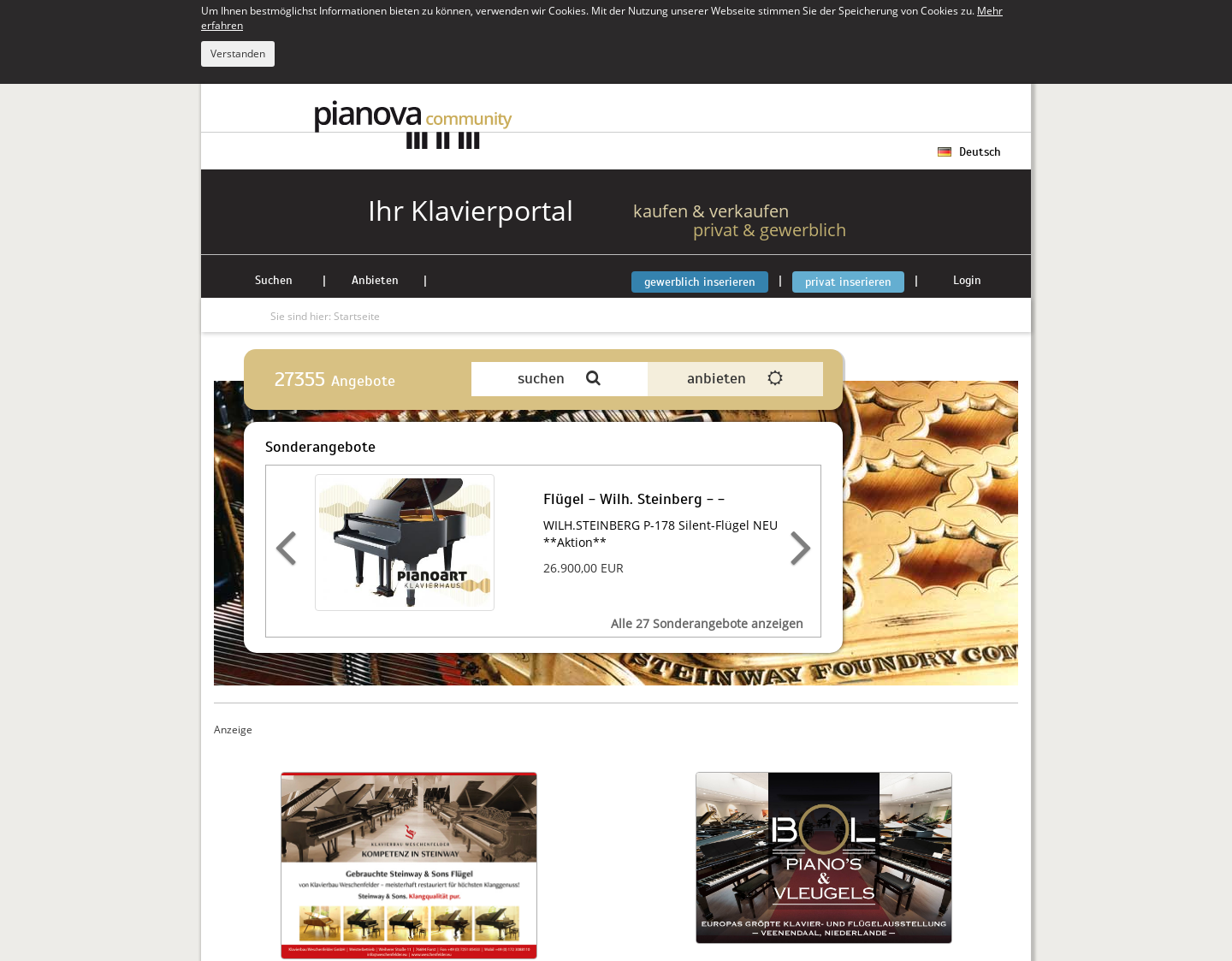 Aktuelle Website-Vorschau von PIANO-Community GmbH
