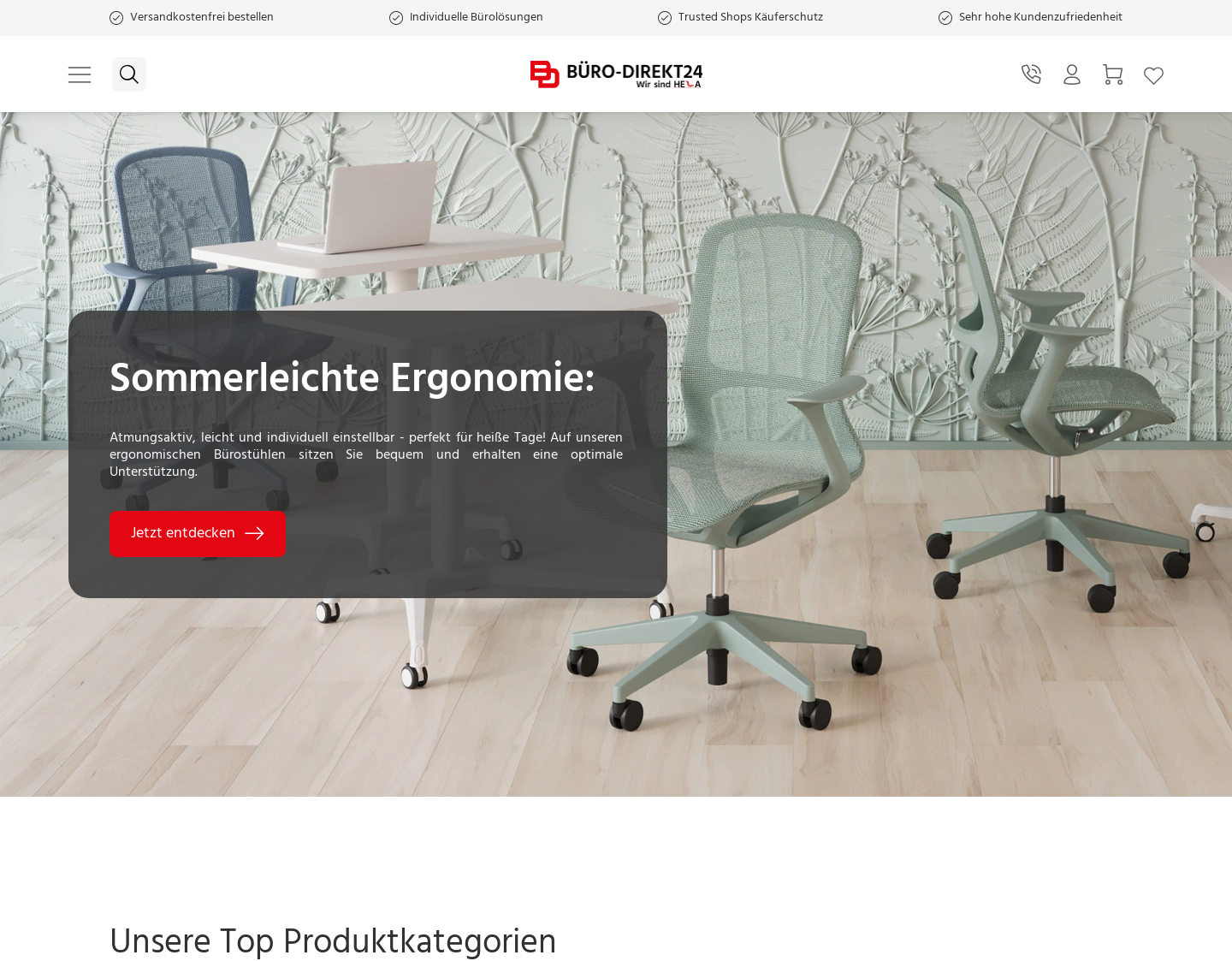 Aktuelle Website-Vorschau von Büro Direkt24