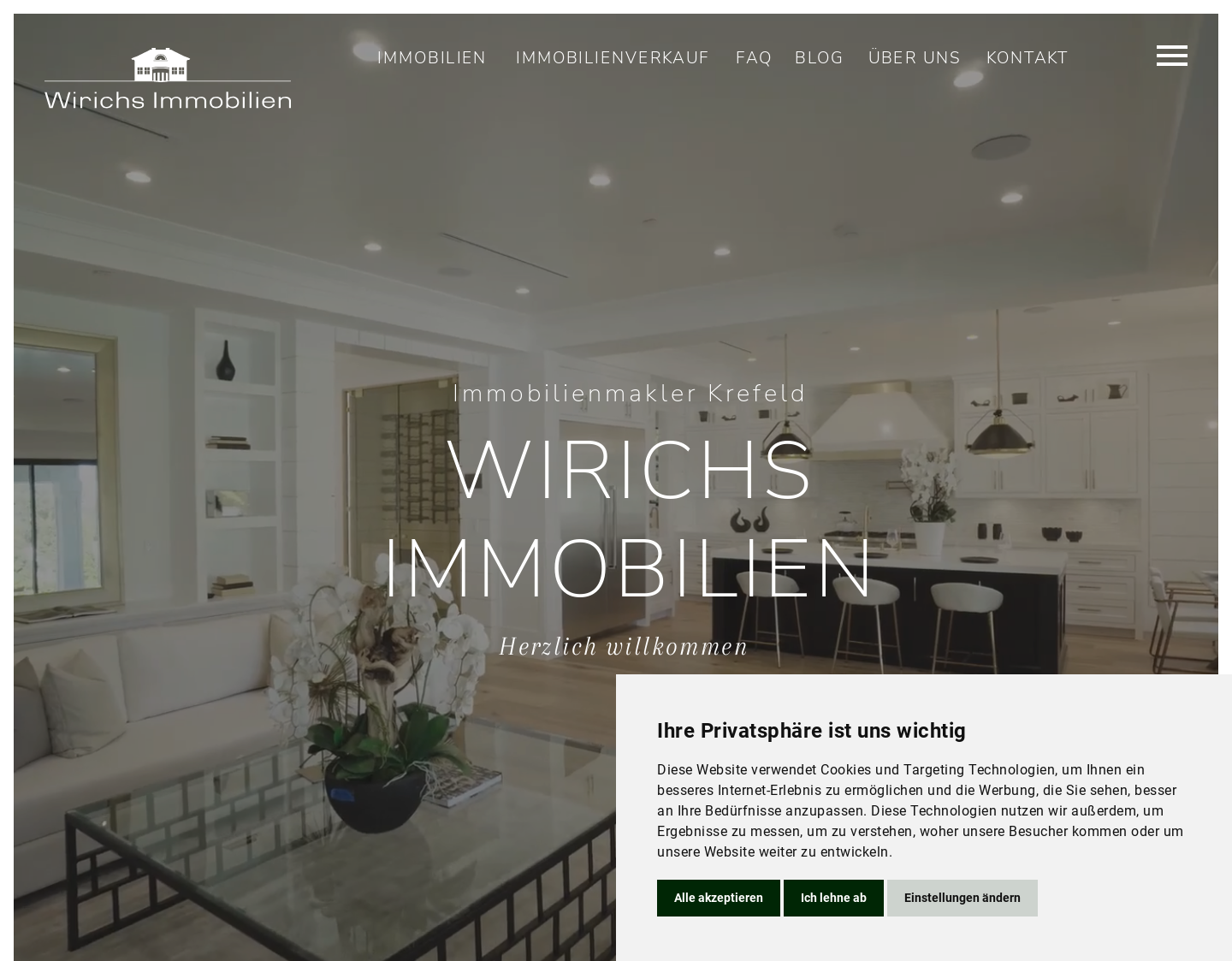 Aktuelle Website-Vorschau von Wirichs Immobilien