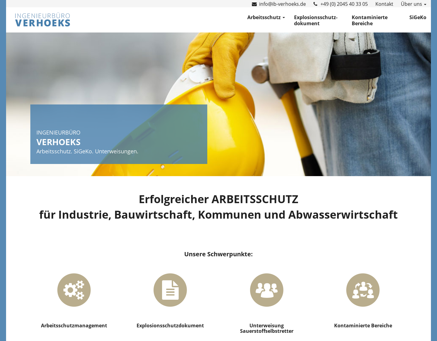 Aktuelle Website-Vorschau von Arbeitsschutz und Arbeitssicherheit