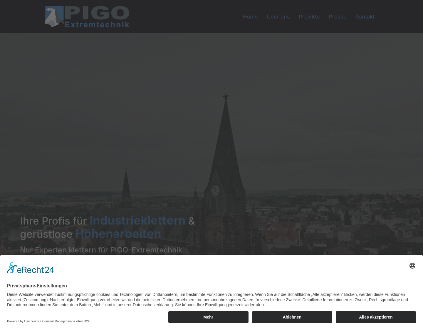 Aktuelle Website-Vorschau von PIGO-Extremtechnik